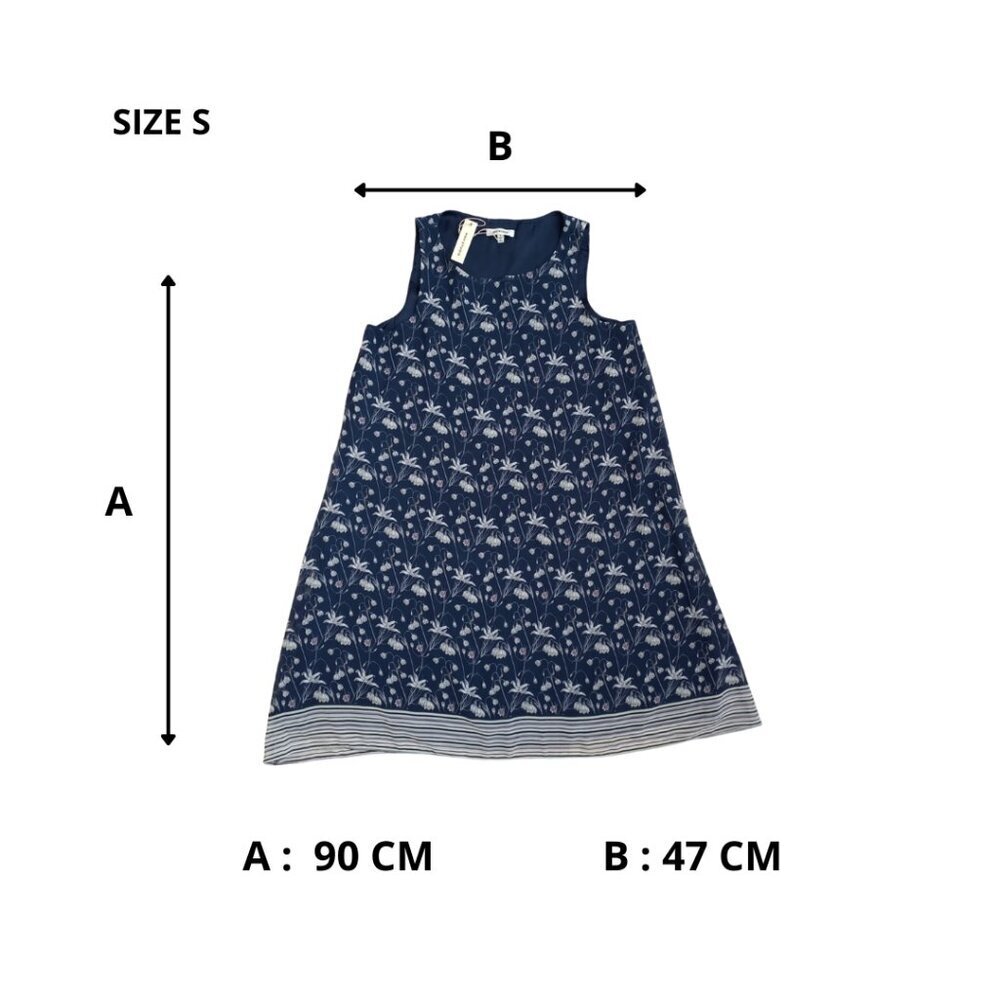 Max Studio Navy Blue Floral Sleeveless Dress - A-Line Mini Dress, Size S - Picture 8 of 8